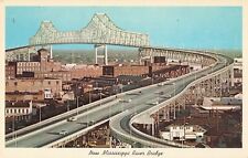 New Orleans, Louisiana Postcard New Mississippi River Bridge c 1959     A6 picture