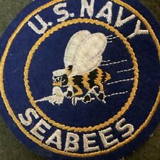 US Navy WW2 “ SEABEES “ Patch ( Beautiful- Felt with Cheese Cloth Back)  picture