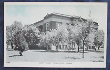 ca1930 Greensburg Kansas Court House Postcard picture