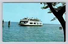 Burlington VT-Vermont, Lake Champlain, Ferry Crossing, Vintage Souvenir Postcard picture