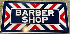 Old William Marvy “Barber Shop” Porcelain 18” X 9” Heavy NRMT Hi Condition SIGN picture