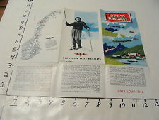vintage travel paper--1955 NORWEGIAN STATE RAILWAYS map & brochure SKI COVER picture