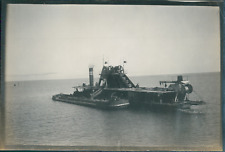 View of a Shipyard Boat, circa 1900, Vintage Silver Print Vintage Silver P picture