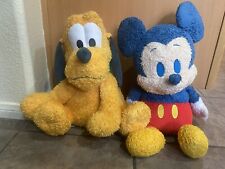 Disney Mickey Mouse Pluto Weighted Emotional Support Comfort Plush Doll Lot Of 2 picture
