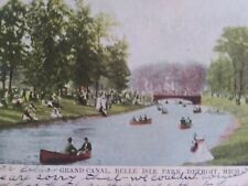 Vintage Postcard. Grand canal Belle isle Park Detroit Michigan. picture