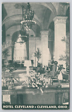 Hotel Cleveland Lobby Ohio OH 1939 Postcard Interior View picture