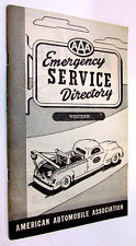Old 1949 AAA Emergency Service Directory Western USA Region Vintage Booklet picture