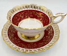 EXQUISITE ROYAL STAFFORD MAROON & GOLD CUP & SAUCER SET, 8649, EXCELLENT COND picture