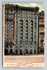 New York City, Hotel Latham, Advertising, Antique Vintage c1910 Postcard picture