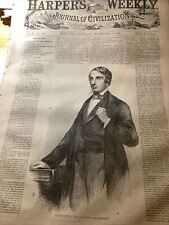 1858 HARPER’S WEEKLY ORIGINAL COMPLETE NEWSPAPER ~ JACOB LITTLE picture