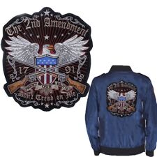 Large Patriotic The 2nd Amendment, Don't Tread On Me American Eagle Biker Patch picture