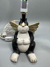 Vintage Possible Dreams Resin Black & White Cat Kitten Night Light Lamp Corded picture