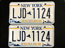 New York License Plate Pair LJD 1124 ...... EXCELSIOR,NIAGARA FALLS,LADY LIBERTY picture