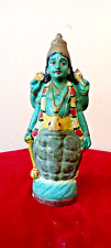Vintage Lord Maha Vishnu Old Pottery Terracotta Mud Clay Figure Idol Statue G3 picture