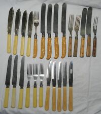 Lot of 25 Vintage pieces of Flatware  - Bone, Celluloid and other handles picture