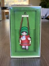 Vintage 1979 70’s Hallmark Tree Trimmer Ornament Christmas Girl Dog Swing picture