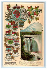 c1940's Canada Region Logos, Horseshoe Falls, Canada Embossed Postcard picture