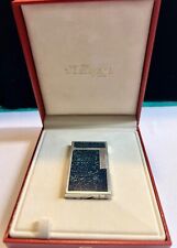 S.T. DUPONT Vintage Silver/Blue Lighter in original Case and Papers picture