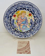Rare VTG 1993 Edna Hibel Umbriana Clayware Hand Painted LE Wall Plate COA NT22 picture
