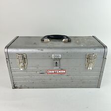 Vintage Sears Craftsman Silver Metal Tool Box 6500 w/Removable Red Tray picture