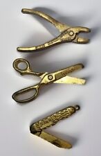 Vintage Antique Tiny Scissors Doll Metal Shears Pliers Knife picture