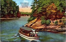 Narrows Picturesque Wisconsin Dells WI Postcard PM Milwaukee Cancel WOB Note VTG picture