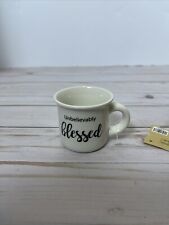 Robert Stanley Mini White Espresso Mug Unbelievably Blessed Motivational picture