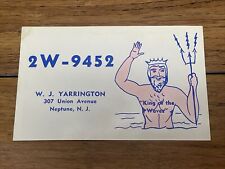 CB Radio QSL Postcard king comic W.J. Yarrington 1960s Neptune New Jersey CV JD picture