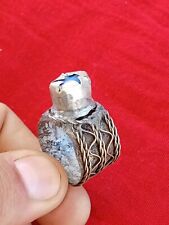EXTREMELY RARE ANCIENT BRONZE ANTIQUE ROMAN RING AMAZING BLUE STONE picture