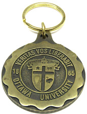 Large Brass Ottawa University Keychain Est 1865 