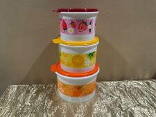 New Tupperware Beautiful Fruits Theme Stacking Canister Set of 3 picture