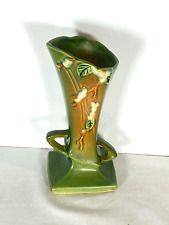 Antique Roseville Snowberry Ceramic Vase Green IVI-7 picture