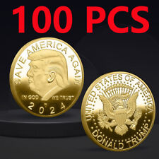 100PCS MAGA King Commemorative 45Th President Donald Trump Coin Gold Plated picture