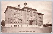 Portland ME-Maine, Deering High School, Antique, Vintage Souvenir Postcard 1232 picture