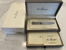 Montegrappa  Privilege Deco Small Ballpoint Pen In Silver And Pearl Grey Resin picture