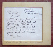 Authentic ALFRED Lord TENNYSON SIGNED Handwritten NOTE Rare Original AUTOGRAPH picture