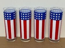 Set of 4 Vintage American Flag Glasses picture