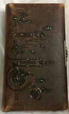 Antique Victorian Leather Bound Latch Lock Photo Album 18 Pages picture