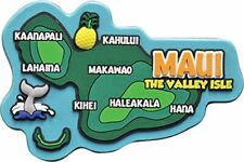 Hawaii Rubber Magnet Maui Map 3