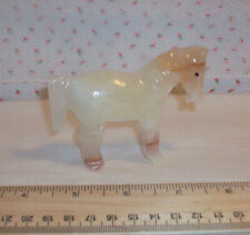 Vintage Marble Onyx Horse Sculpture, Small Miniature Stone Carving Approx 4 Inch picture