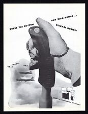 1943 Container Corp Press Button Buy Bond Release Bomb Flight Stick Print Ad Vtg picture