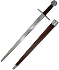 Medieval Warrior Full Tang Tempered Steel Knights Gothic Medieval Sword w/Scabb picture