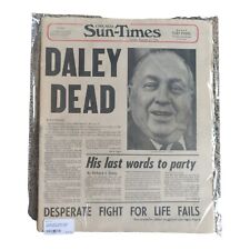 VINTAGE CHICAGO MAYOR DALEY DEAD SUN- TIMES FULL NEWSPAPER GREAT HISTORY picture
