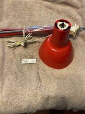 Vintage Red Luxo Articulating clip on drafting lamp, works great picture