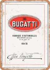METAL SIGN - 1924 Bugatti car factory Molsheim Bas-Rhin Vintage Ad picture