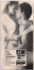 Musk by English Leather Cologne Sexy Woman in Lingerie 1988 Print Ad 5
