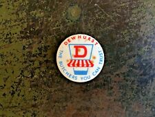 Vintage White DEWHURST - THE BUTCHERS YOU CAN TRUST Advertising Badge c1970s picture
