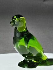 Vintage Baccarat Crystal Green Parrot Figurine picture