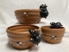 Black Bear Bowl Set by Honour Vintage Set Of 3 Bowls With Bears picture