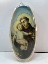 Vtg 60-70’s Litho SAINT ANTHONY Patron Miracles Plastic Religious Wall plaque picture